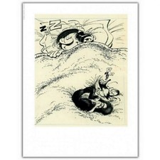 Poster Poster Franquin Gaston Lagaffe, die Katze und das Nickerchen (30 x 40 cm)