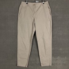 Eileen Fisher Pants Womens 10 Beige Organic Cotton Hemp Stretch Chino Casual