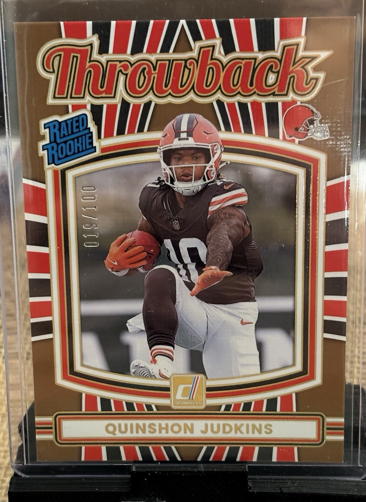 2025 Donruss Rated Rookies Throwbacks Studio Series /100 Quinshon Judkins #26 RC