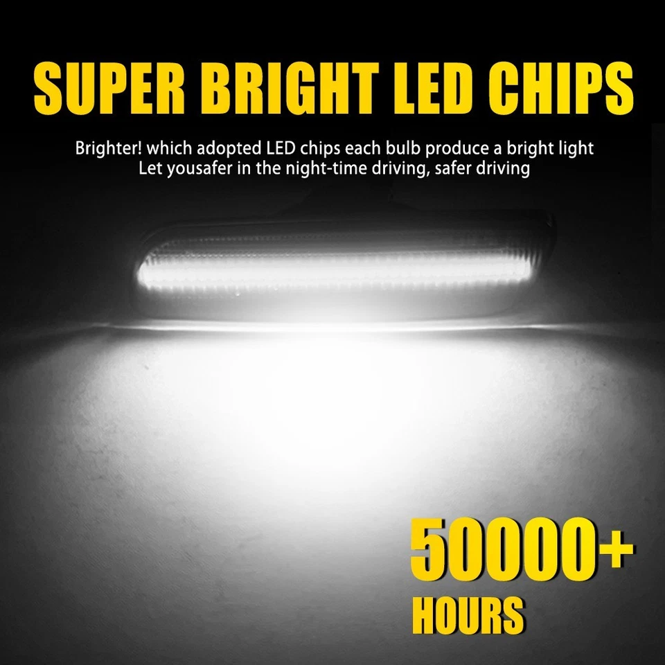 For Lexus GS300 GS430 IS300 LS400 Smoke White LED Bumper Side Marker Lights Lamp - Image 3 of 4