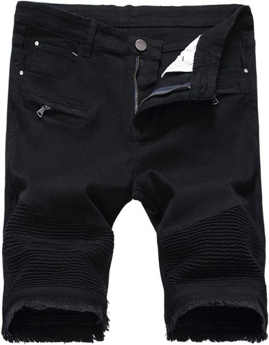 Men's Casual Denim Shorts Classic Fit Ripped Distressed Summer Jeans Shorts