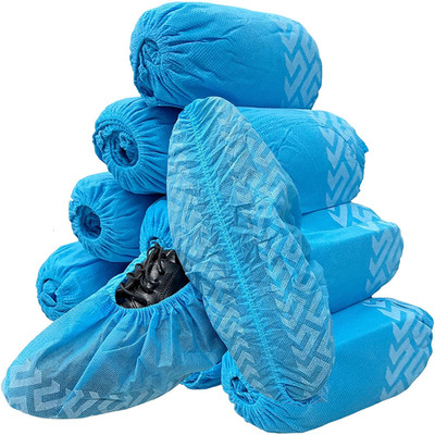 Fancystyle 200 Pack Shoe Covers Blue Disposable Boot Shoe Covers Reusable