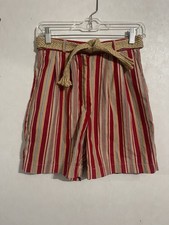Vintage 80s 90s Susan Bristol Red Stripe Shorts Size 6 Petite