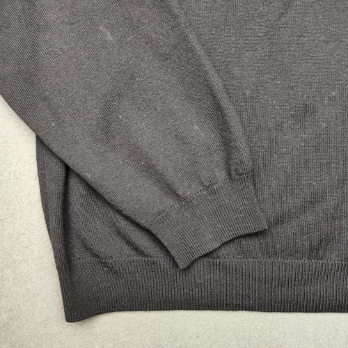 Brooks Brothers Sweater Mens Large Black V Neck Merino Wool Nylon V Neck Work - Picture 4 of 9