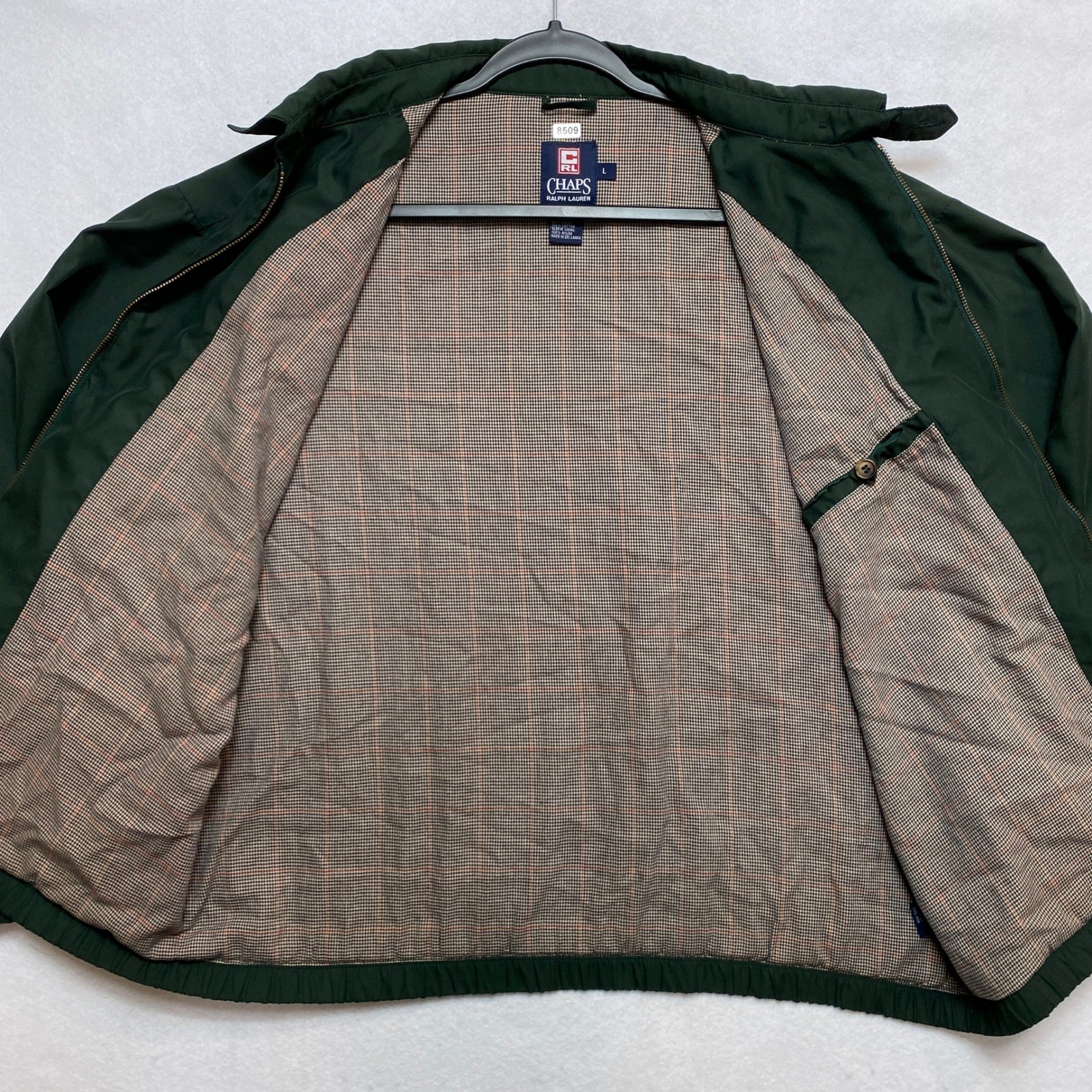 Vintage Chaps Ralph Lauren Harrington Jacket Mens Large Forest Green Crest Logo thumbnail 8
