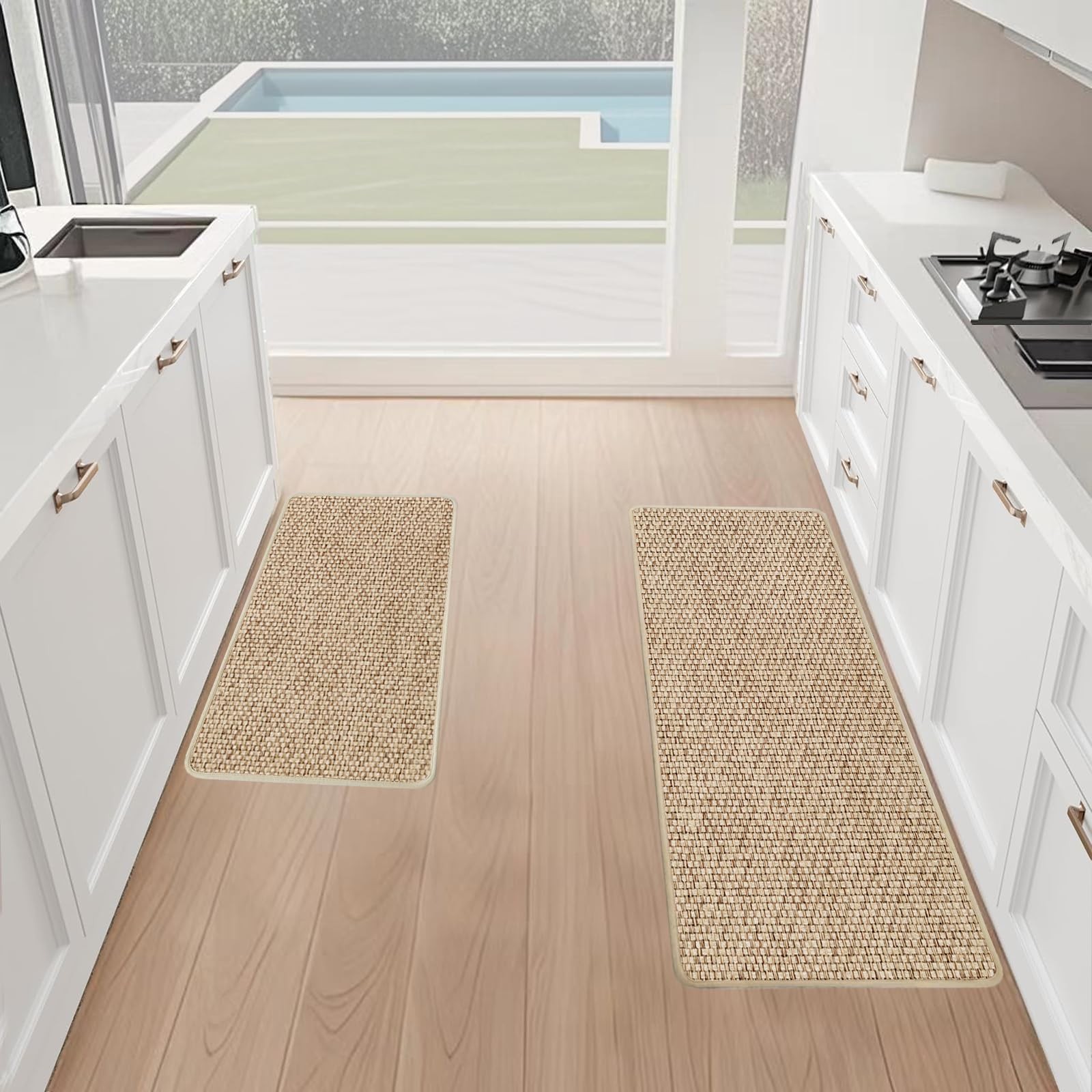 2-Pack Kitchen Floor Mats for Comfort & Absorbency