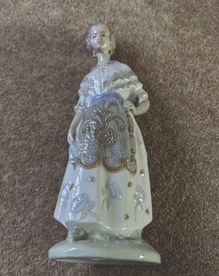 Vintage PORCELANAS SANGO Spanien Dame in Kostüm 10,5'' große Figur