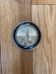 Empire State Building Antique Compact With Powder Puff And Mirro