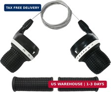 3x7 Speed Bike Shifter Set, 21 Speed Twist Grip Gear Shifters with Cables & Hand