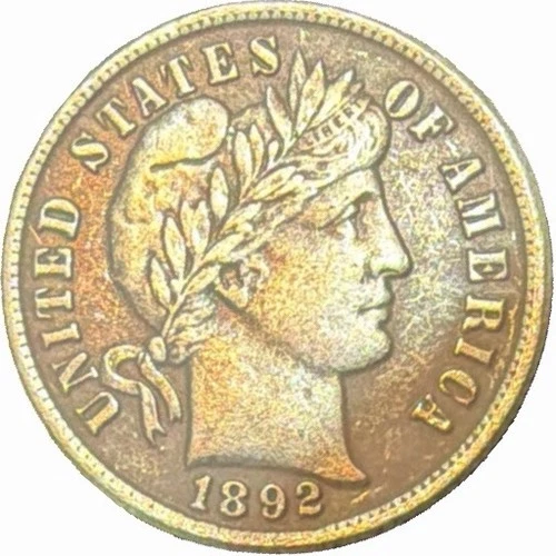 1892 Barber Dime-Coin pictured is what you will receive