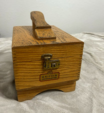 Griffin Shinemaster Vintage Shoe Shine Advertising Wooden Box w/ Lid Handle