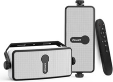 Upgraded 200W Outdoor Bluetooth Speakers Pair - IPX5 Waterproof Wall Mount Stere