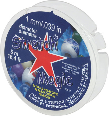 Elastic Beading Cord   Clear Color, 1Mm in Diameter, 5-Meter (16.4 Ft) - Easy to