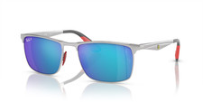 Ray Ban Ferrari Sunglasses RB3726M F007A1 SILVER/BLUE MIRROR POLARIZED