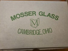 Vintage SET 3 Mosser PINK Glass Miniature Jennifer NIB NOS 4 Plates