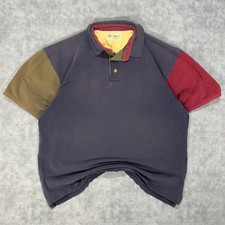 VTG Eddie Bauer colorblock stained retro streetwear polo shirt mens Large