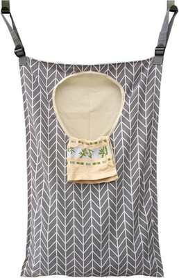 HDHYK Adjustable Door-Hanging Laundry Hamper with Stainless Steel Hooks