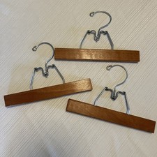 Vintage Wooden Clamp Pant Slacks Closet Hangers - Lot of 3 - Taiwan