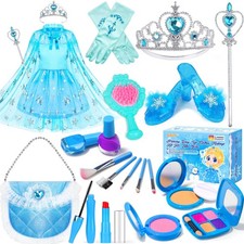 Kids Makeup Kit for Girls Dress Up for Girls, Pretend Play Fake Makeup Set wi...