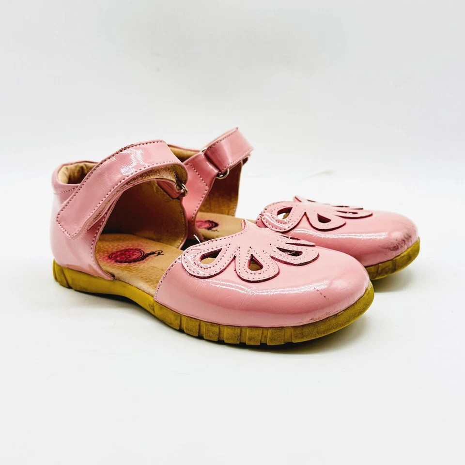 Livie & Luca Shoes Girls 12C Pink White Patent Leather Mary Jane Ballet Flats - Image 2 of 4