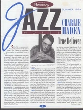 Hennessy Cognac JAZZ NOTES Summer 1994 Charlie Haden Hugh Masakela
