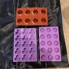 candy mold silicone lot.  9 Pieces. Flower An...