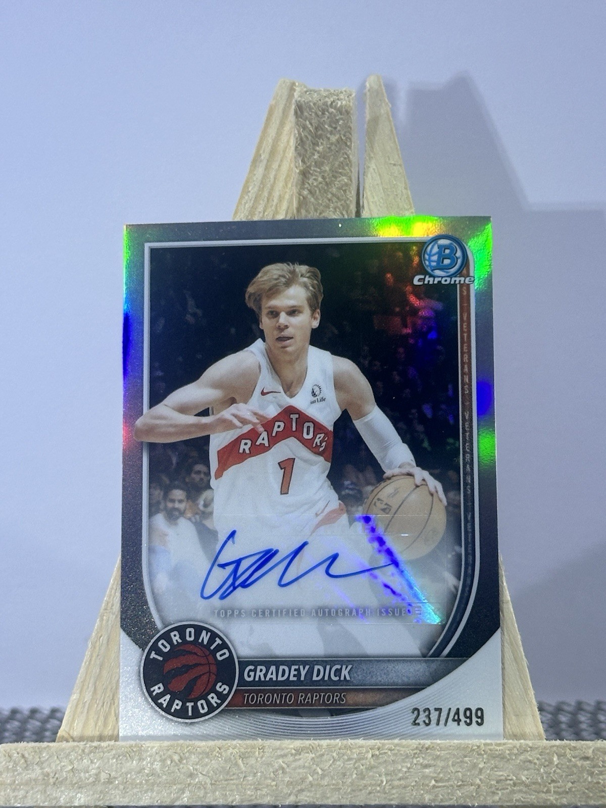 2025-26 Bowman Chrome Gradey Dick #BCA-GD Refractor Auto Raptors