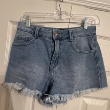 Sincerely Jules Denim Cut Off Shorts Juniors 3/26 Blue Medium Wash 5-Pocket