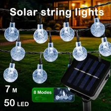 Solar String Lights Outdoor Waterproof, 50 LED 23 FT, Solar Powered Patio Lights