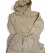Comfrt Tan Beige Sweat Pants and Hoodie Set Women’s XS Lounge