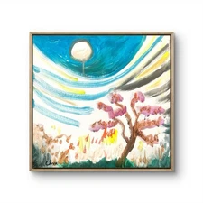 14 X 14 Expressionism Handmade Signed Colorful Abstract On Canvas Chm Original