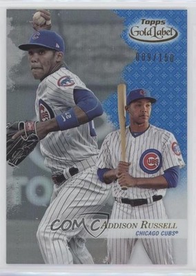 2017 Topps Gold Label Class 1 Blue 9/150 Addison Russell #8 0b3