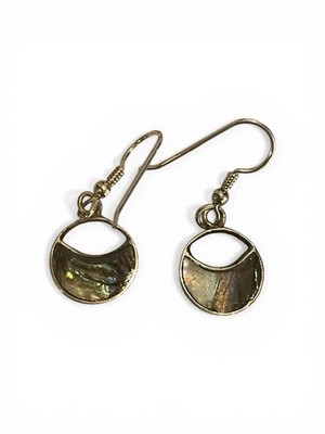 Abalone Shell Petite Dangle Earrings Sterling Silver Artisan Made Classic Style