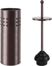 Toilet Plunger with Holder for Bathroom Multi Drain Suitable Also for Bathtubs Q
