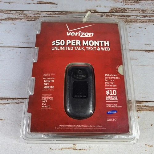 Verizon Samsung Gusto Black SCH-U360 Prepaid Flip Phone New Sealed