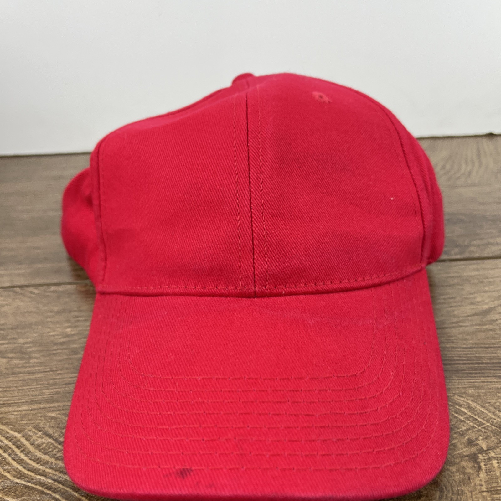 Plain Red Hat Baseball Cap Red Adjustable Basebal… - image 3