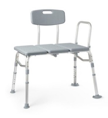Guardian Adjustable Transfer Bench w/ Backrest 400 lb Gray G3-100KBX1