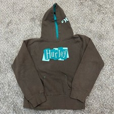 Vintage y2k Hurley sweatshirt womens medium brown blue hoodie surf skate grunge