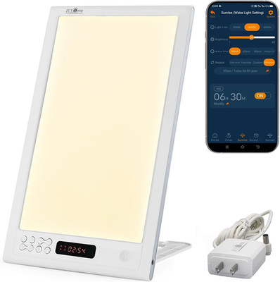 Light Therapy Sunrise Wake-Up Lamp APP Control Light Alarm Clock Uv-Free 3 Color