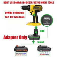1x Adapter DeWalt 18v Series Tools To Black Decker/Porter-Cable 20V MAX Battery