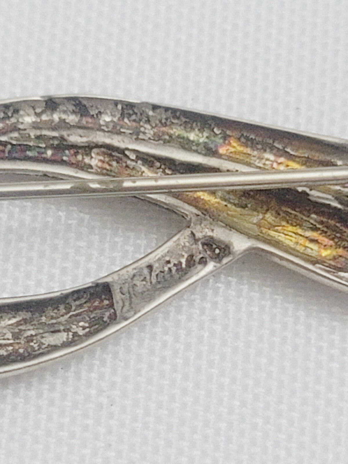 Vintage Artisan 2 Tone Solid Sterling Silver Broo… - image 2