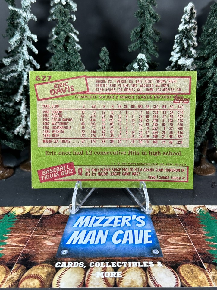 1985 Topps Baseball Eric Davis Reds Base Card RC Rookie 627 | eBay