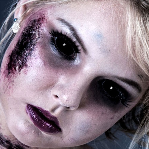 Kontaktlinsen Black Sclera 6 Monate, 22mm, Halloween Vampir Zombie - Bild 7 von 7