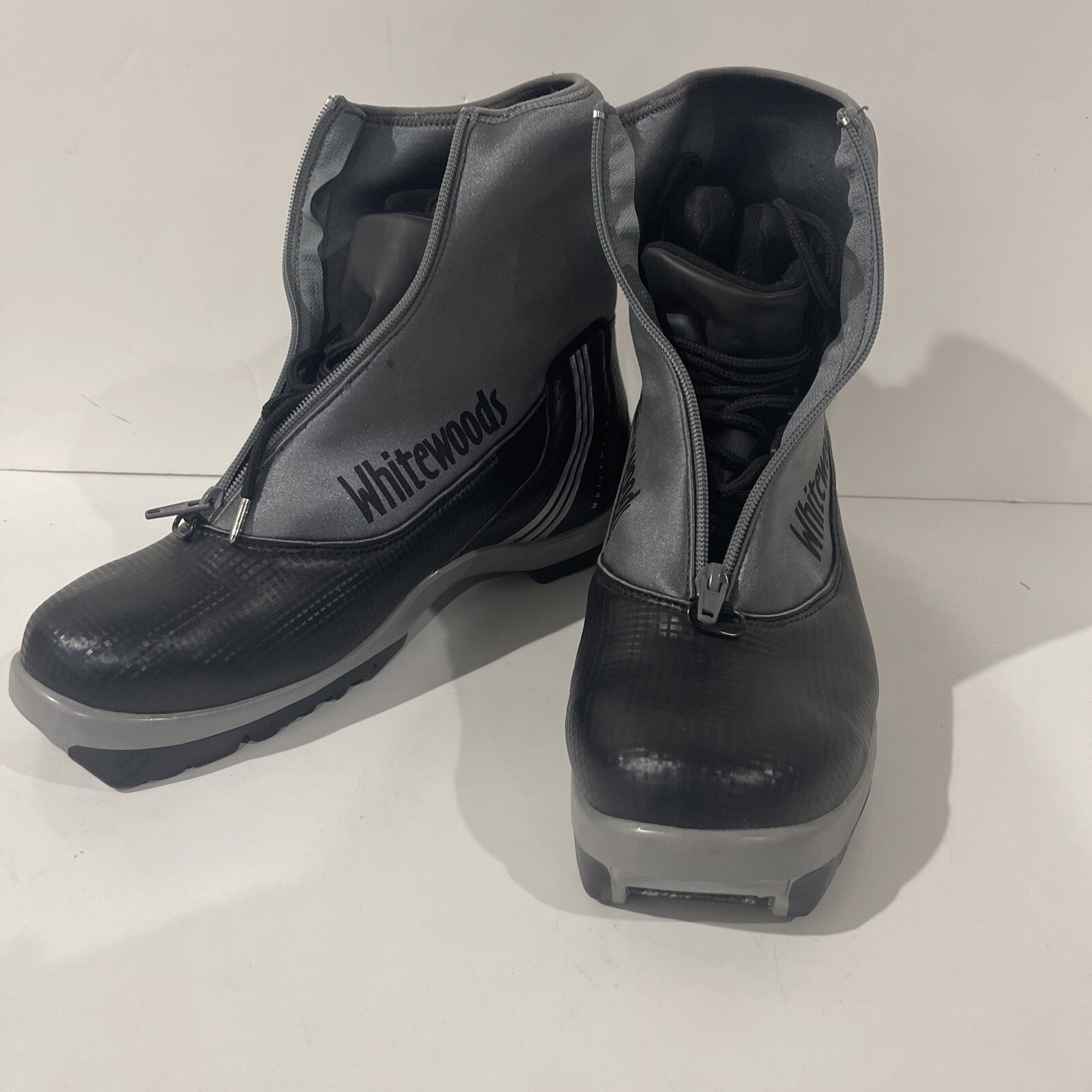 SALOMON MINT Scarponi da sci di fondo Whitewoods taglia 10 nero argento zip davanti