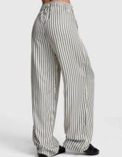 RVCA Women's Sunday Collection Black and White Striped Pants Take It Easy XS