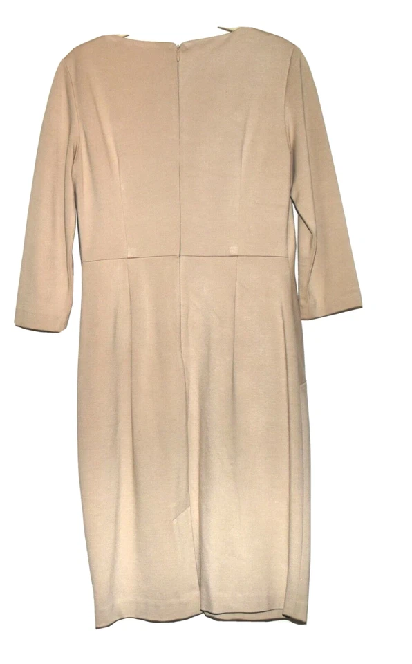 Adrianna Papell Beige Angled Ruche Design Rayon Blend Womens Dress Size 6 - Image 4 of 4