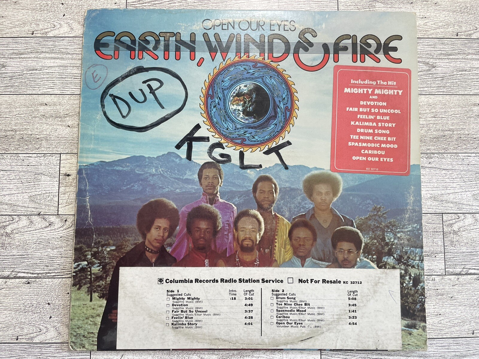 Earth, Wind & Fire Open Our Eyes KC 32712 Hype Sticker Radio Station Copy Promo