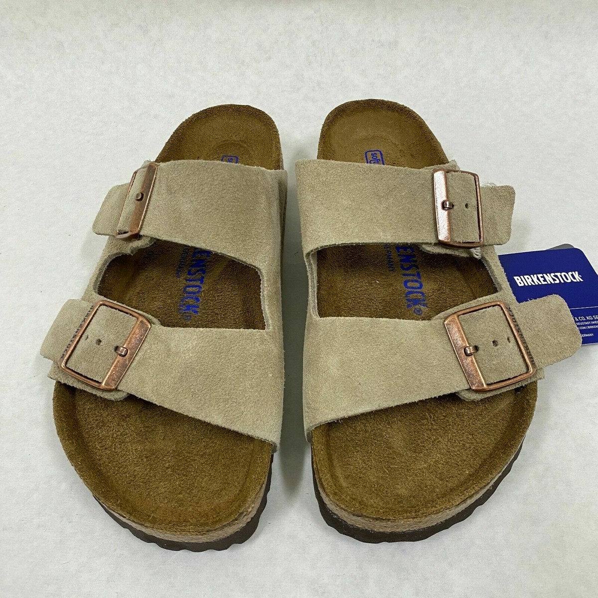 New with Box Birkenstock Arizona Taupe Soft Footbed Regular