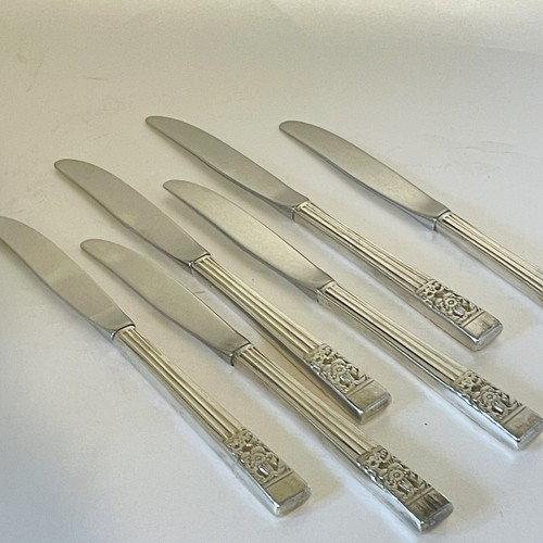 Oneida Community Hampton Court Silver Plated Dinner Knives 21.5 cm X 6 Cutlery - Picture 8 of 8