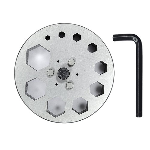 Hexagonal Shape Disc Cutter with Set of 10 Punches Size 4mm-31mm - Picture 3 of 4